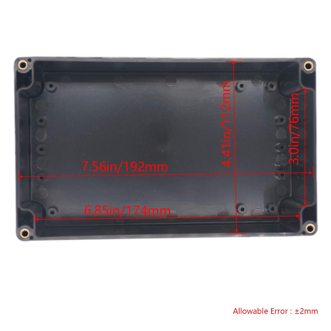 Power Junction Box – Black Electrical Project Case, 7.87″x4.72″x2.95
