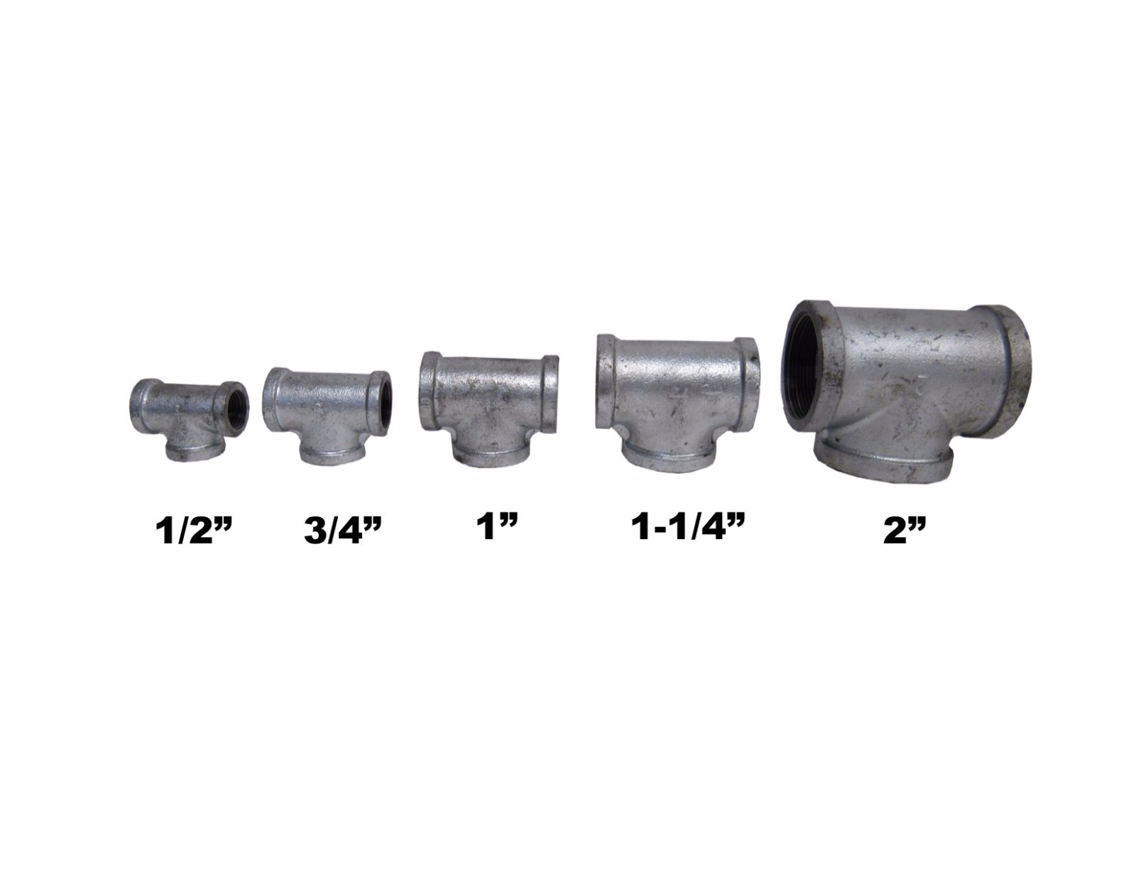 New 6″ Galvanized Steel Straight Tee 6″ X 6″ X 6″ FNPT Thread