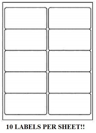 10000 Premium 2″ x 4″ Self Adhesive Address Labels 10 per sheet * 10 up*