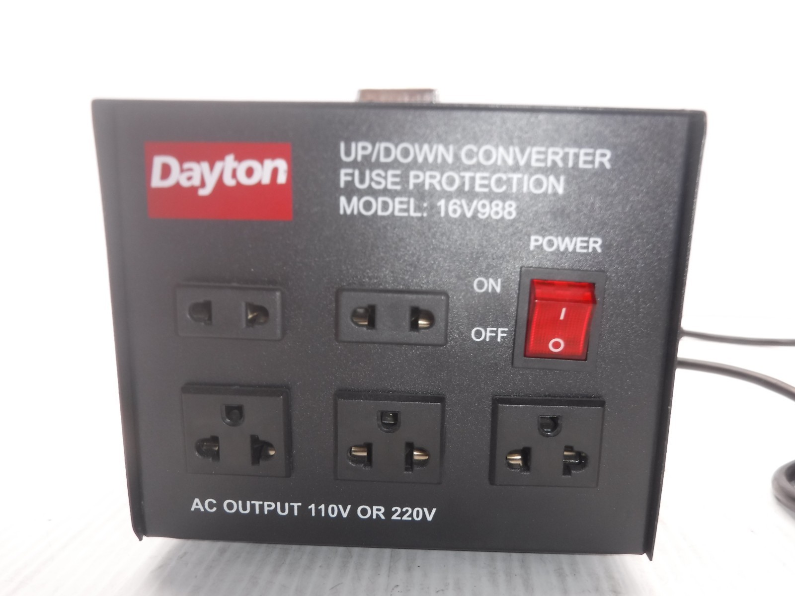 Dayton 16V988 UP/Down Converter Fuse Protection AC Output 110V Or 220V