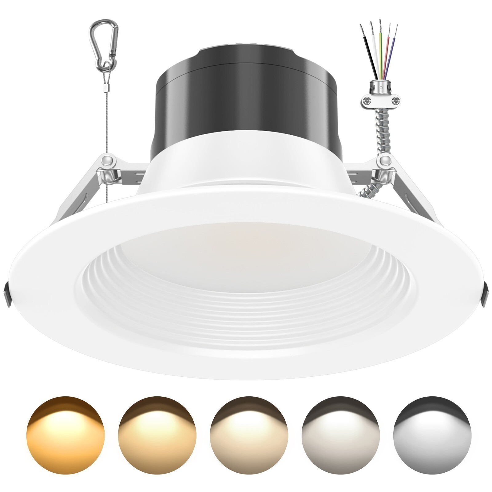 6 Inch LED Commercial Downlight,27W Recessed Ceiling Light Power &CCT Adjustable
