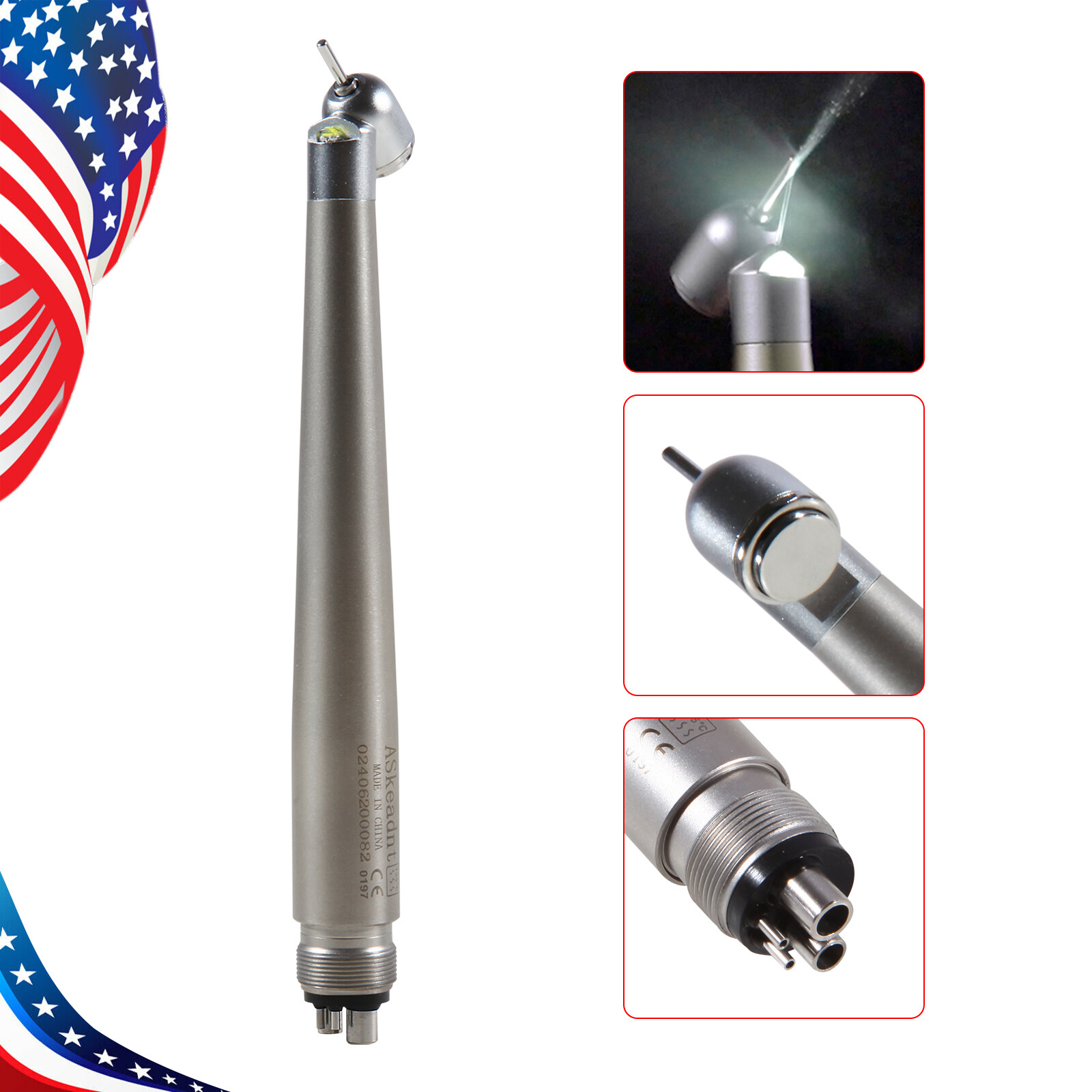 NSK Style Dental Surgical Handpiece 45 Degree High Speed 4 H E-generator LED sa