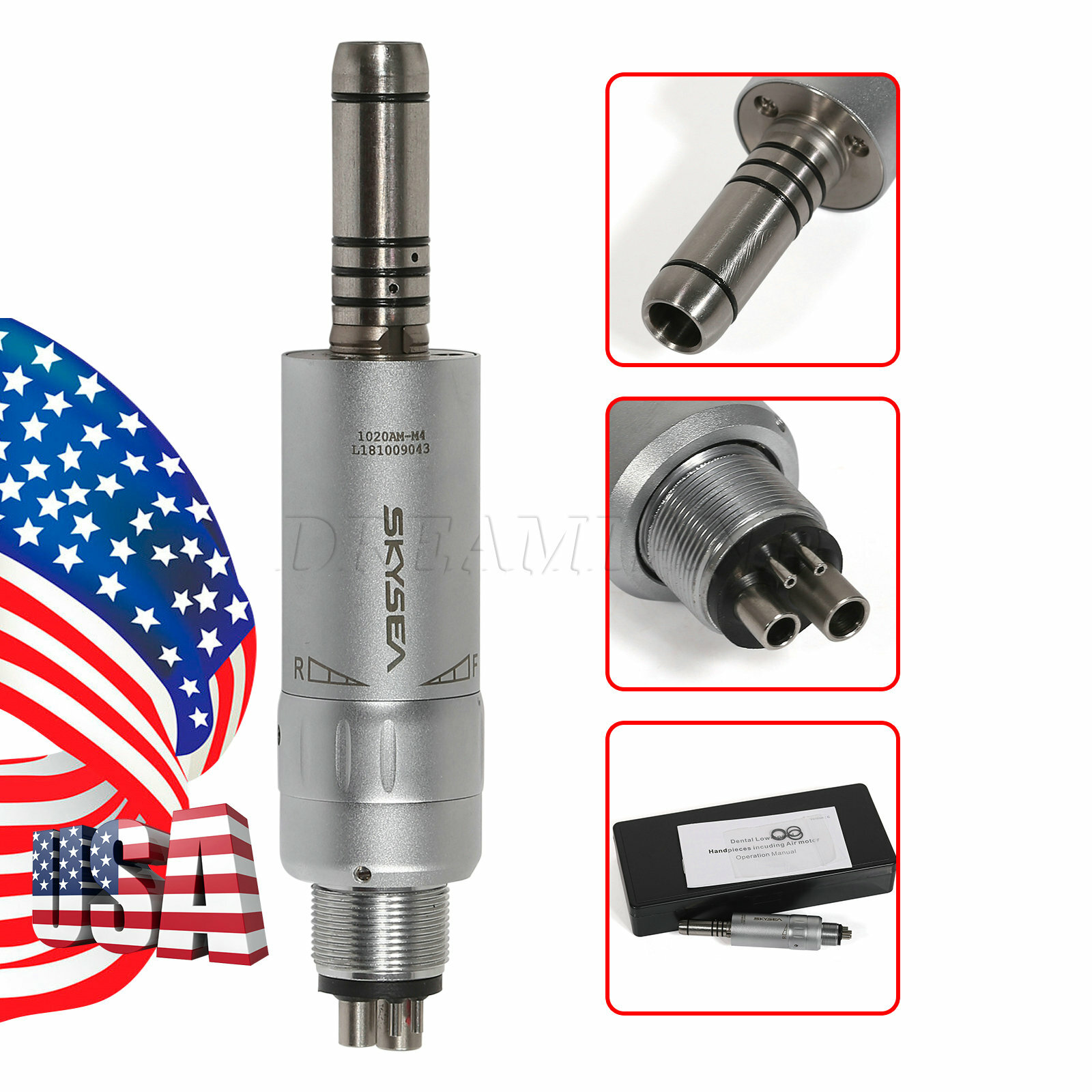 Dental Inner Channel Air Motor Midwest 4 Hole Low Speed Handpiece F4
