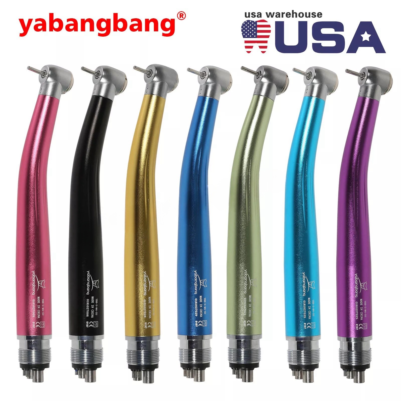USA Push Button Dental High Speed Handpiece Single water spray Air Turbine 2/4H