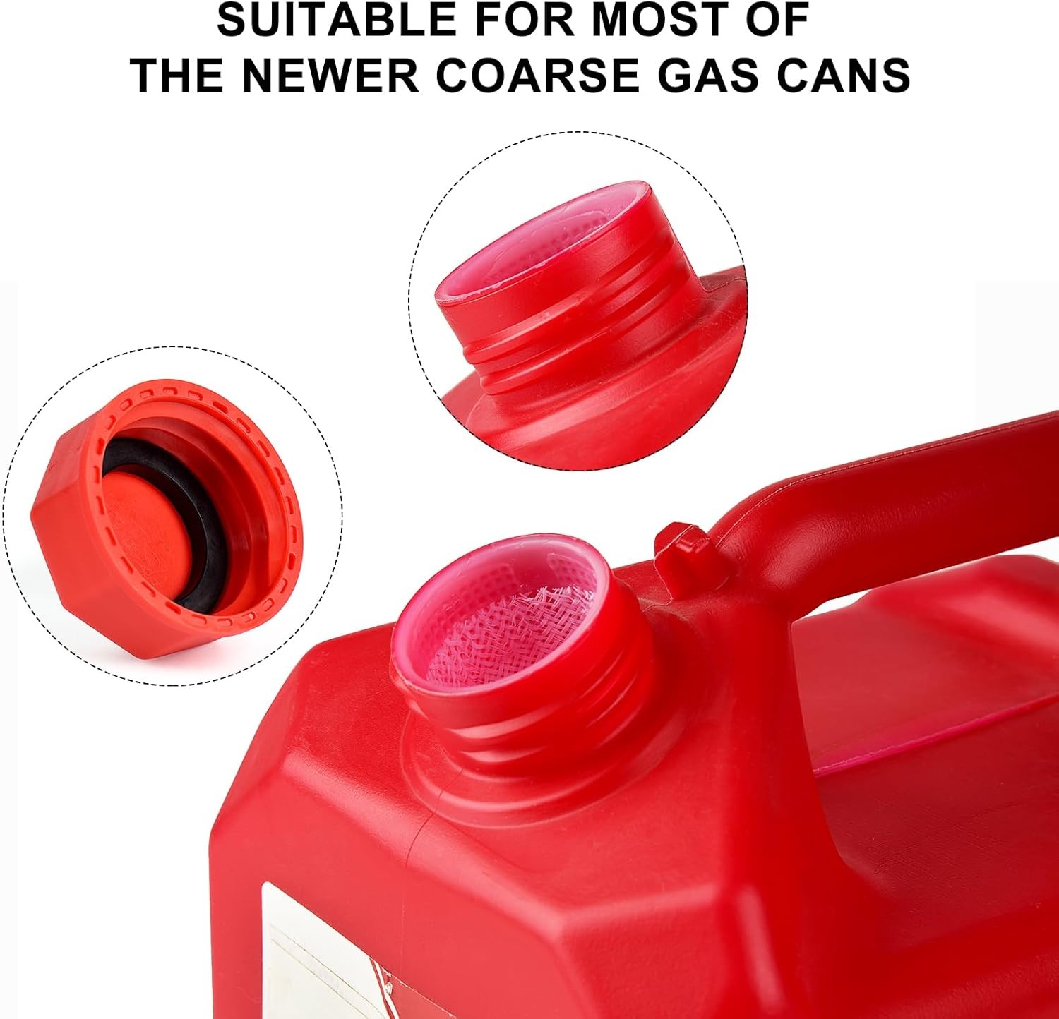 Gas Can Cap Replacement (2 Kit-Red), High Compatibility Size: 2 kitsColor: Red