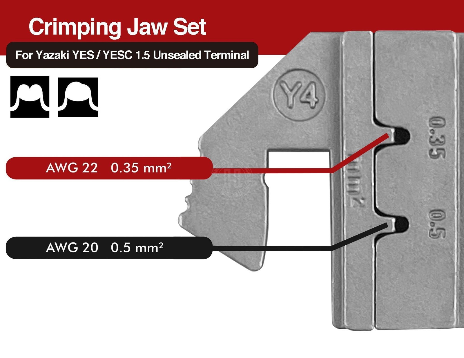 Crimping Tool Die – Y4 for Yazaki YES/YESC 1.5 Unsealed Terminal -AWG 22/20