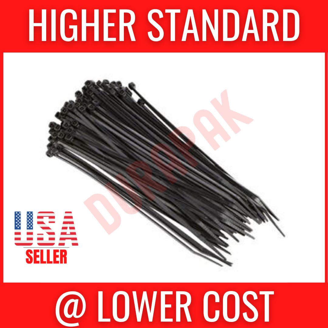 1000 PCS 4″ Black Cable Wire Tie 18 Lbs Zip Nylon SALE Secure Fastening Tool