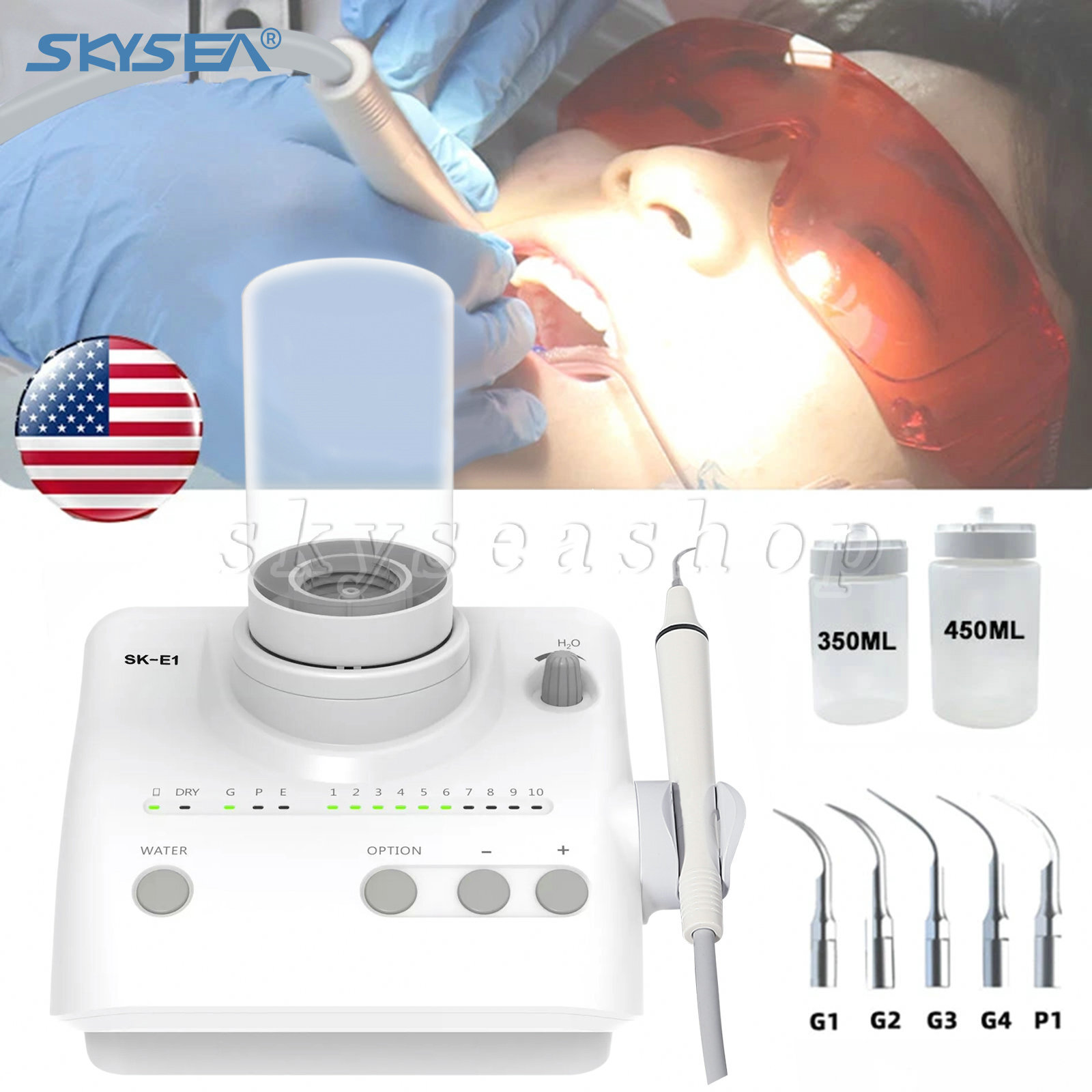 Dental Ultrasonic Piezo Scaler fit EMS Woodpecker Handpiece + Auto Water Supply