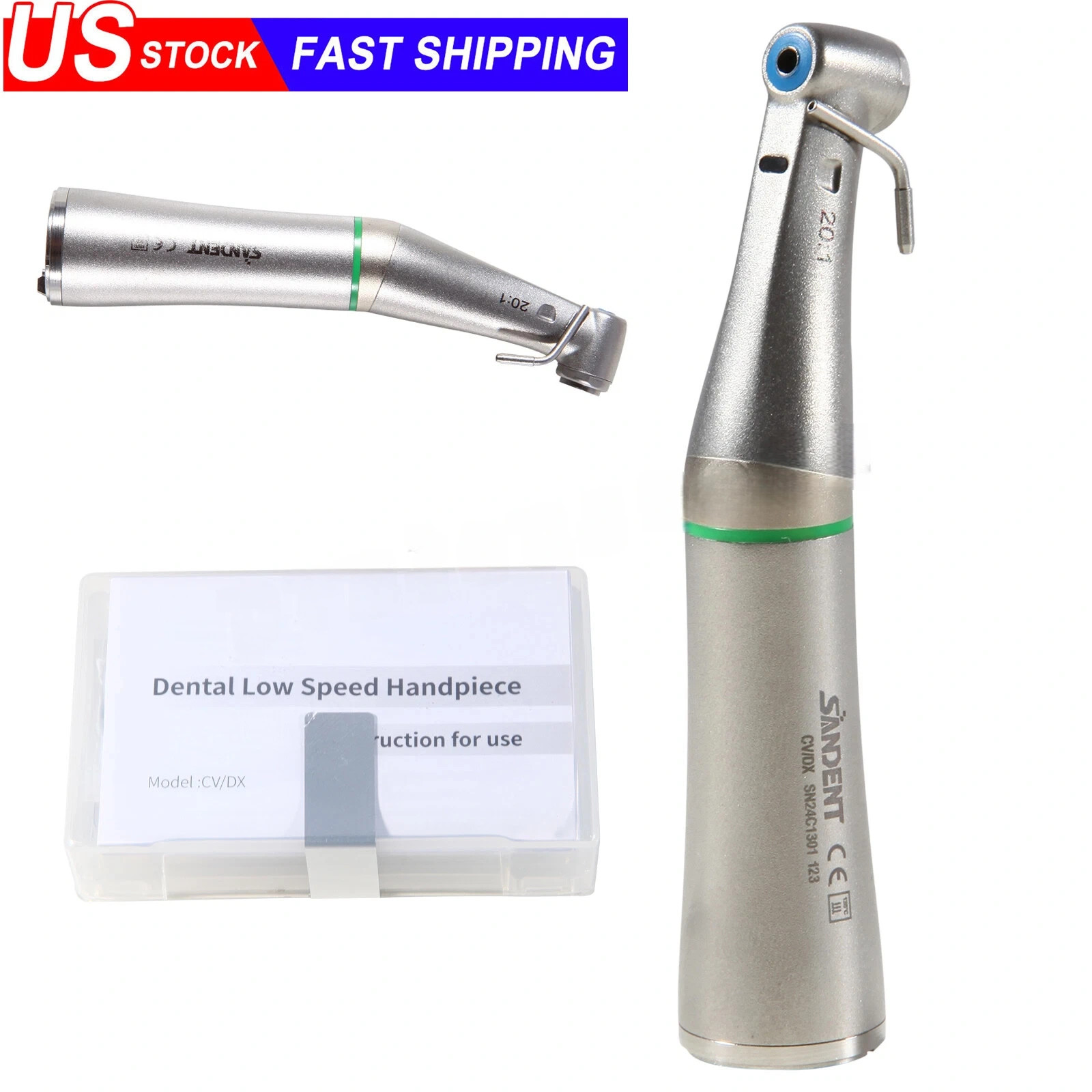 Dental 1:5 LED Fiber Optic Contra Angle Handpiece compatible NSK Ti-MAX X95L