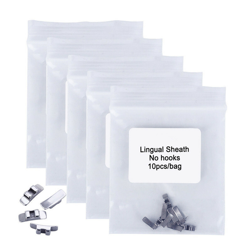 100 Pcs 10 Packs Dental Orthodontic Lingual Sheath No Hook Stainless Steel