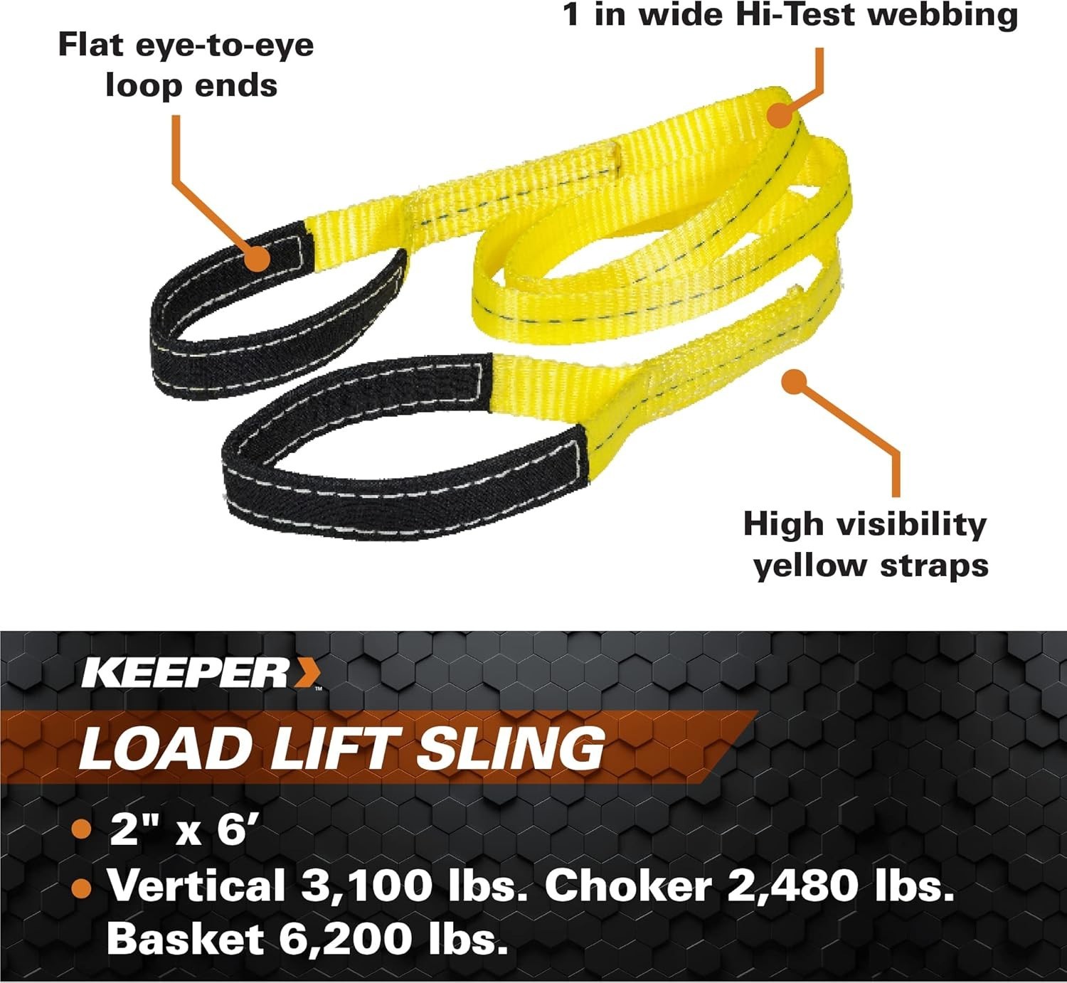 6′ x 2″ Loop Fastener Lift Sling – Multi-Vehicle Compatibility, High Strength