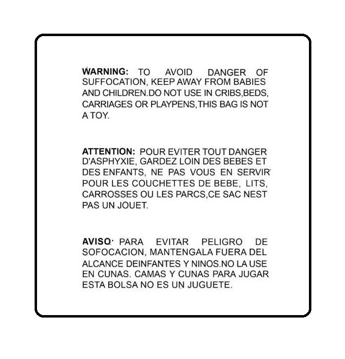 300 6×9 1.5 Mil Bags Clear Suffocation Warning Poly Bag 6″x9″