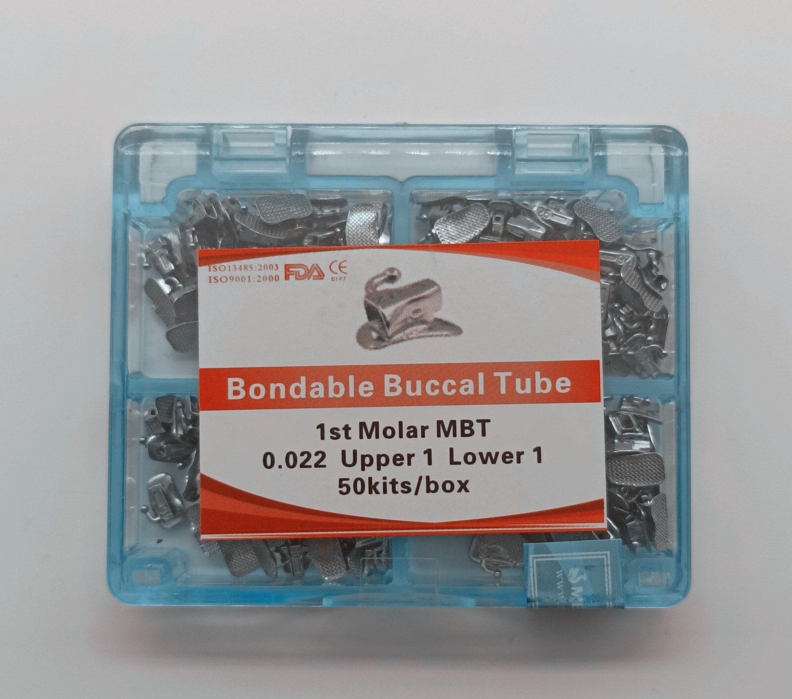 50Set Dental Ortho Bondable Buccal Tubes 1st 2nd Molar Roth/MBT 022 Mesh Base