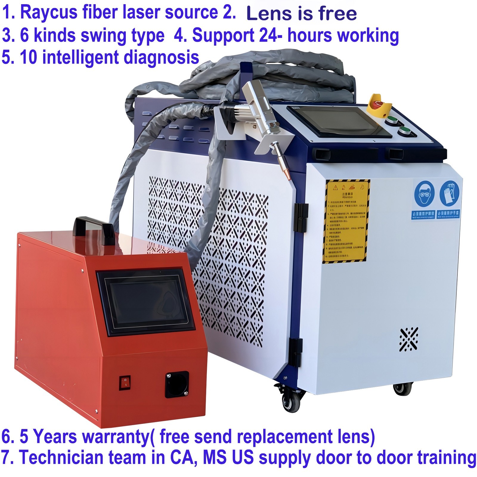 ?Raycus 3000W Handheld Fiber Laser Welder Cutting Cleaning Machine 4 IN1 Double