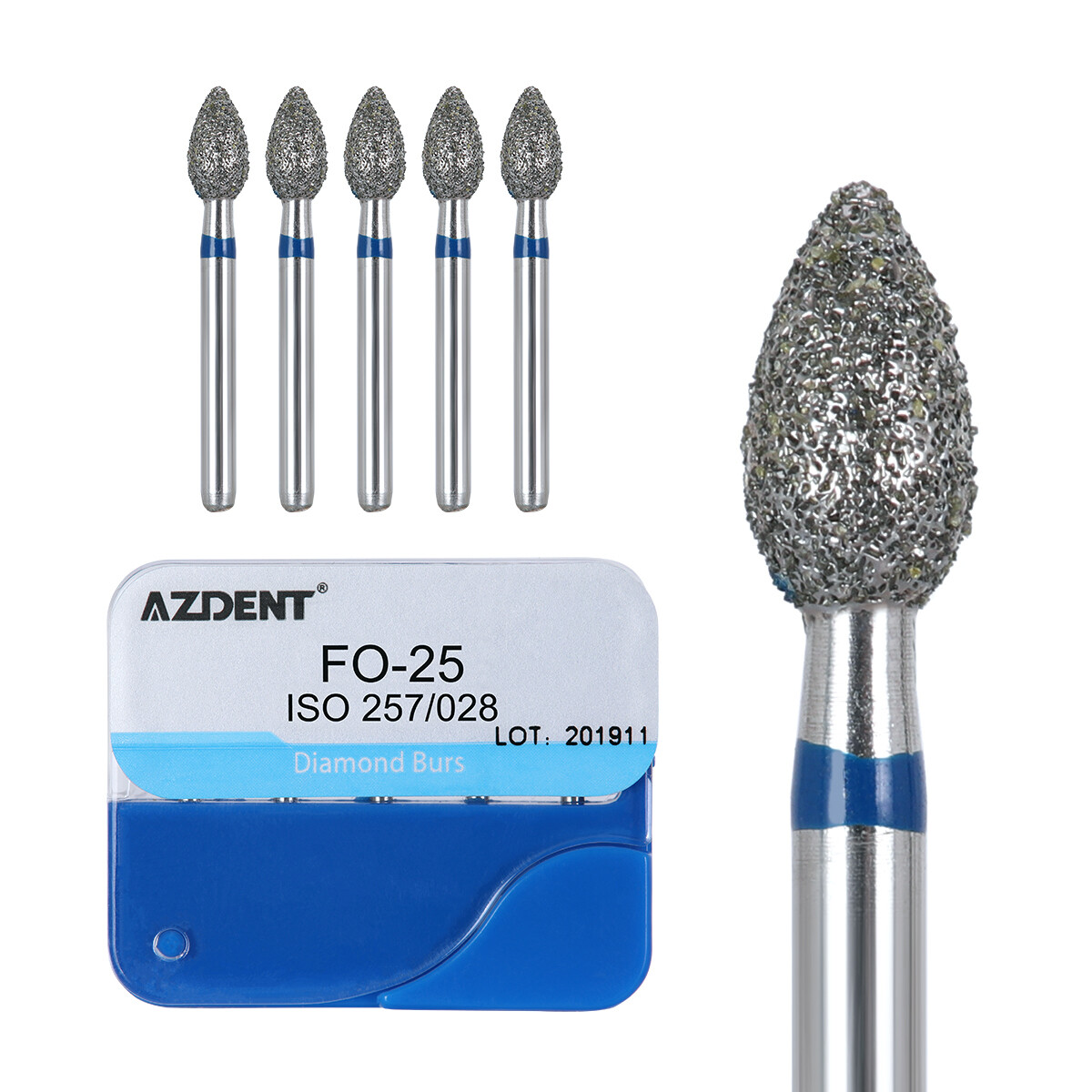100piezas 20tipos Fresas de diamante medianas dentales FG 1.6 mm Bur BR/TR/TF/EX