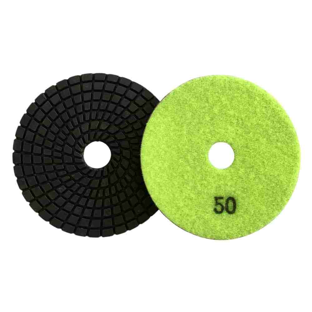 4″ Wet Polishing Pad Sets – #50 100 200 400 800 Grit w Rubber Backer