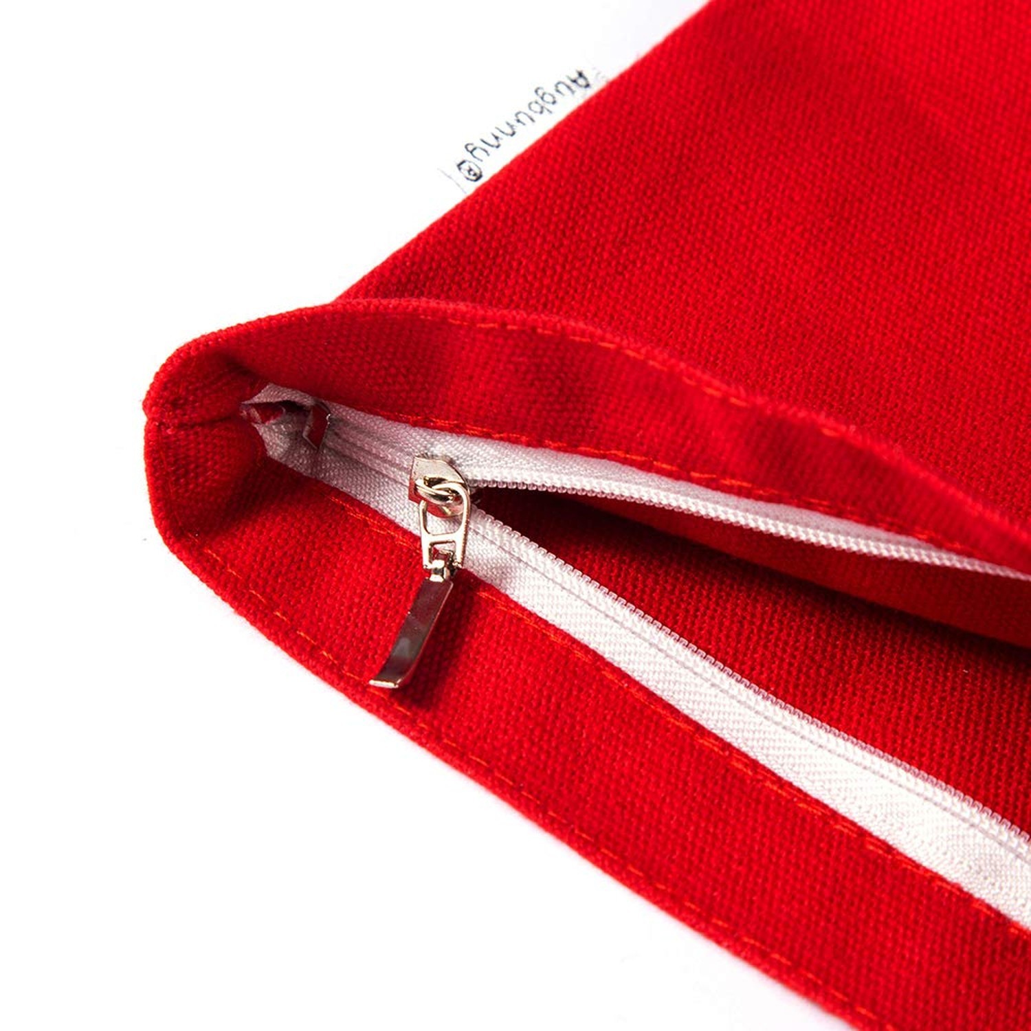 Multi-purpose Cotton Canvas Zipper makeup Bag Pouch 4-pack Red