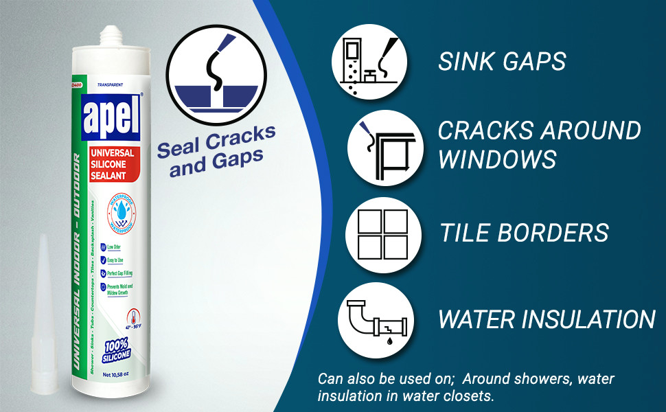Multipurpose 100% Silicone Sealant (12 x 10.5 fl oz) Clear Waterproof 12 Pack