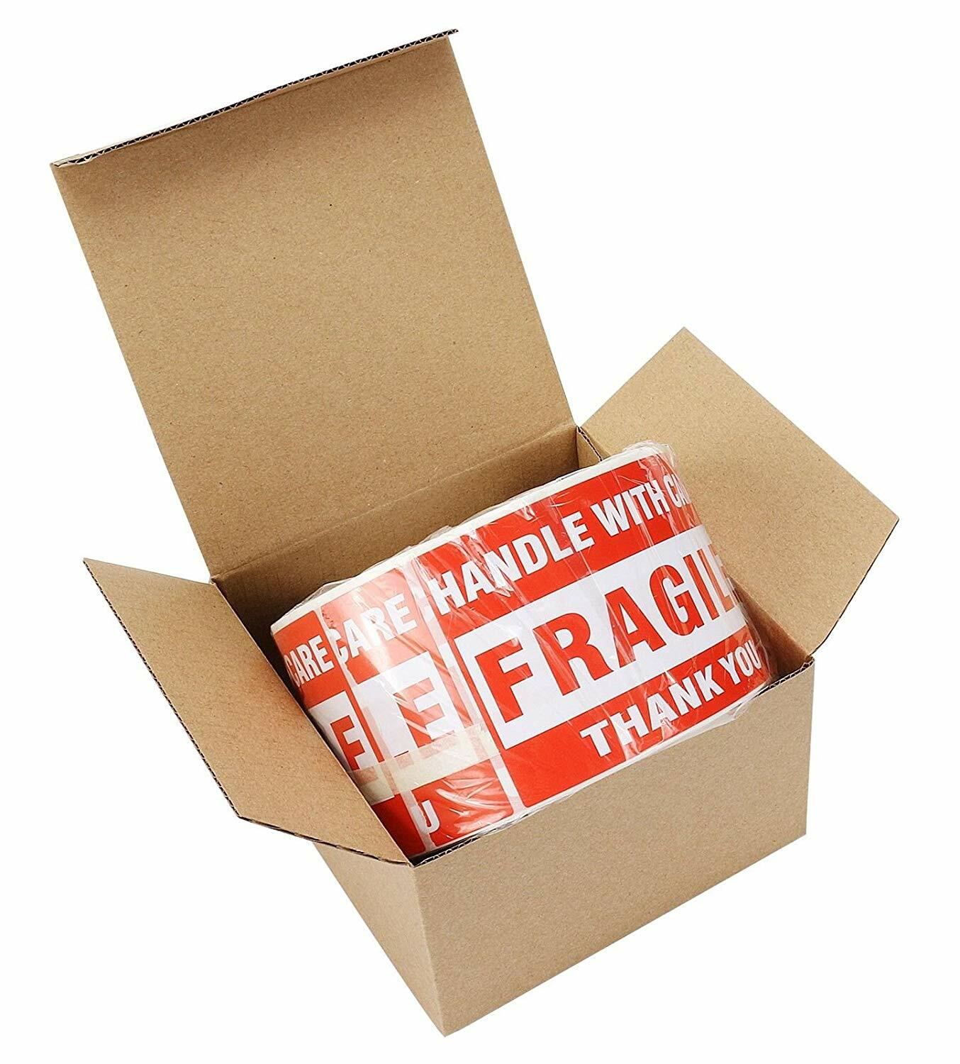 500 Fragile Stickers 3×5 Handle with Care Thank You Shipping Warn Labels 1 Roll