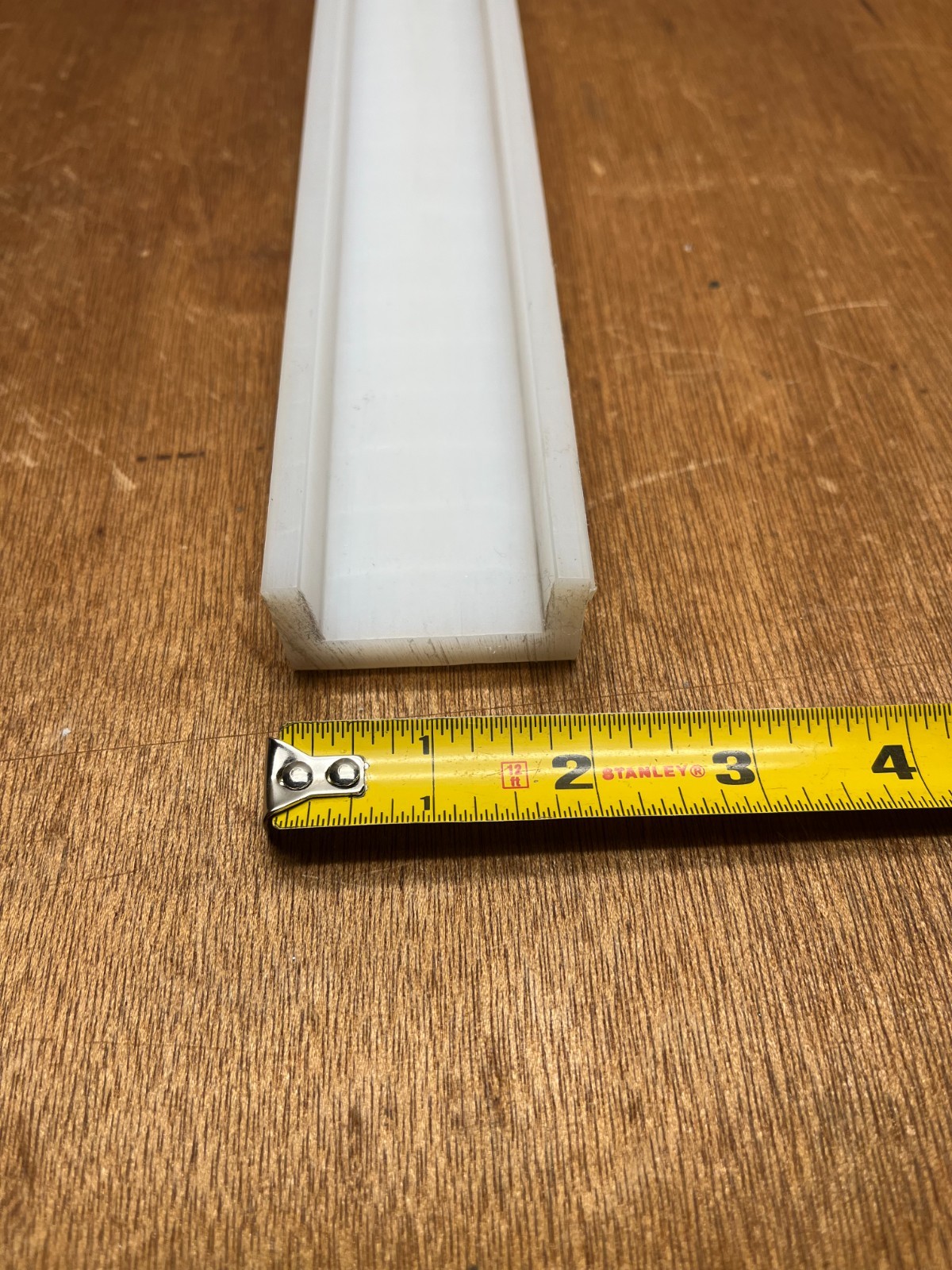 2″ W X 1″ Leg X 11″ Length 1-1/2″ Inside White UHMW Polyethylene U-Channel USA