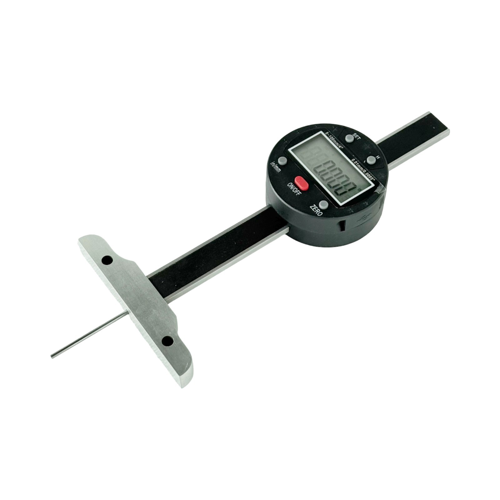 Digital Depth Gauge 0-100mm / 0-4 inch, Electronic Depth Measuring Tool with LCD