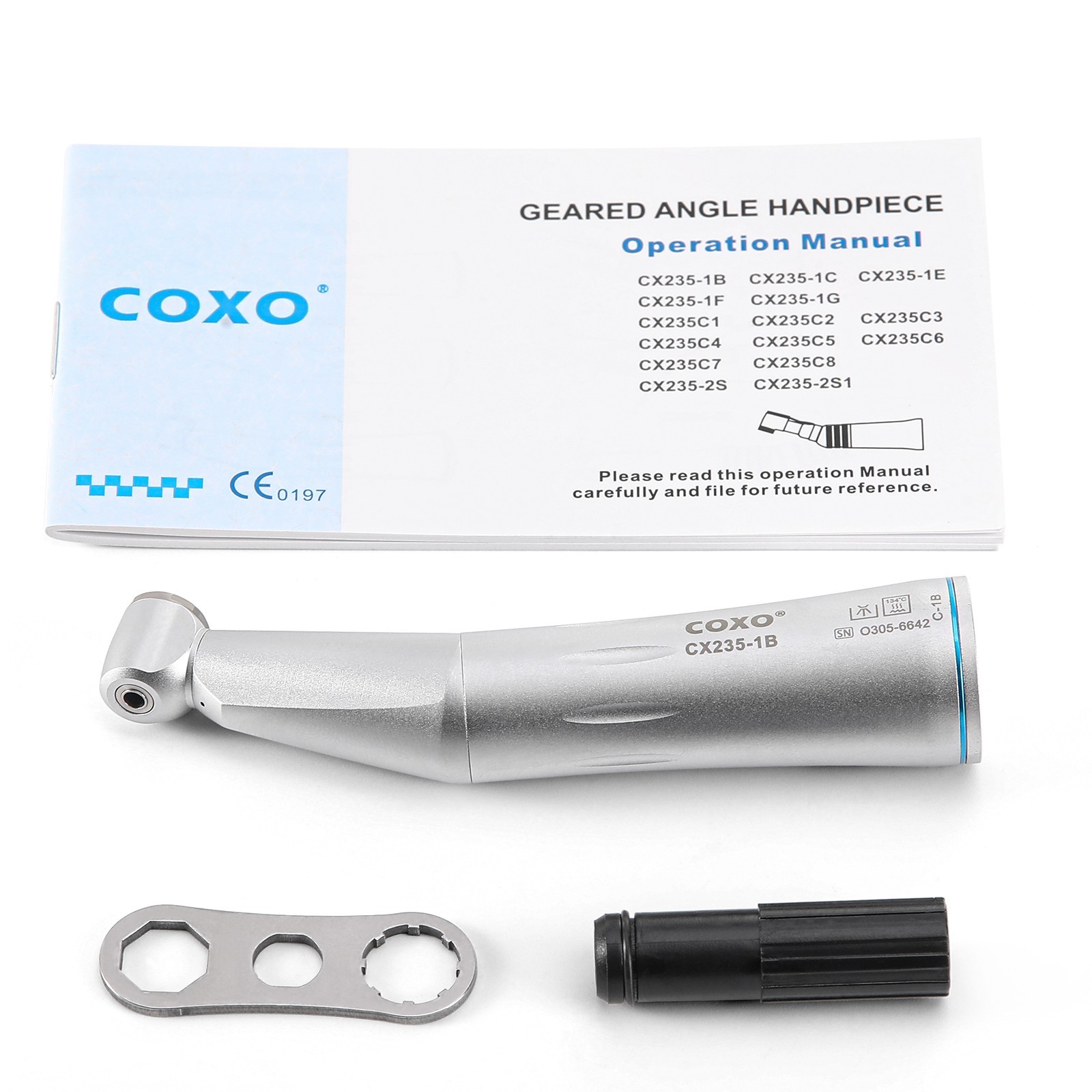 COXO Dental Low Speed Handpiece 1:1 Inner Channel Contra Angle Push Button