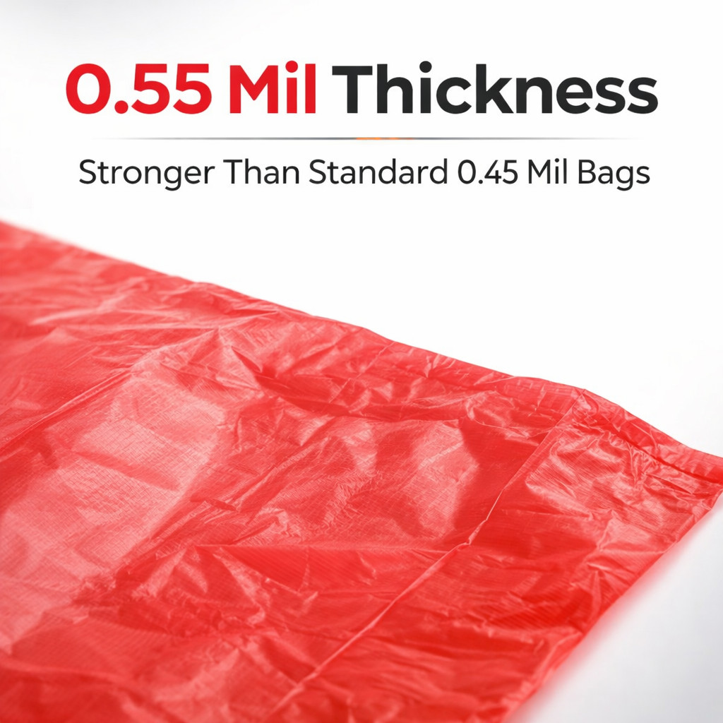 Bags 1/10 Small Red Unprinted 8 x 4 x 15 T-Shirt Plastic Grocery Shopping Bags
