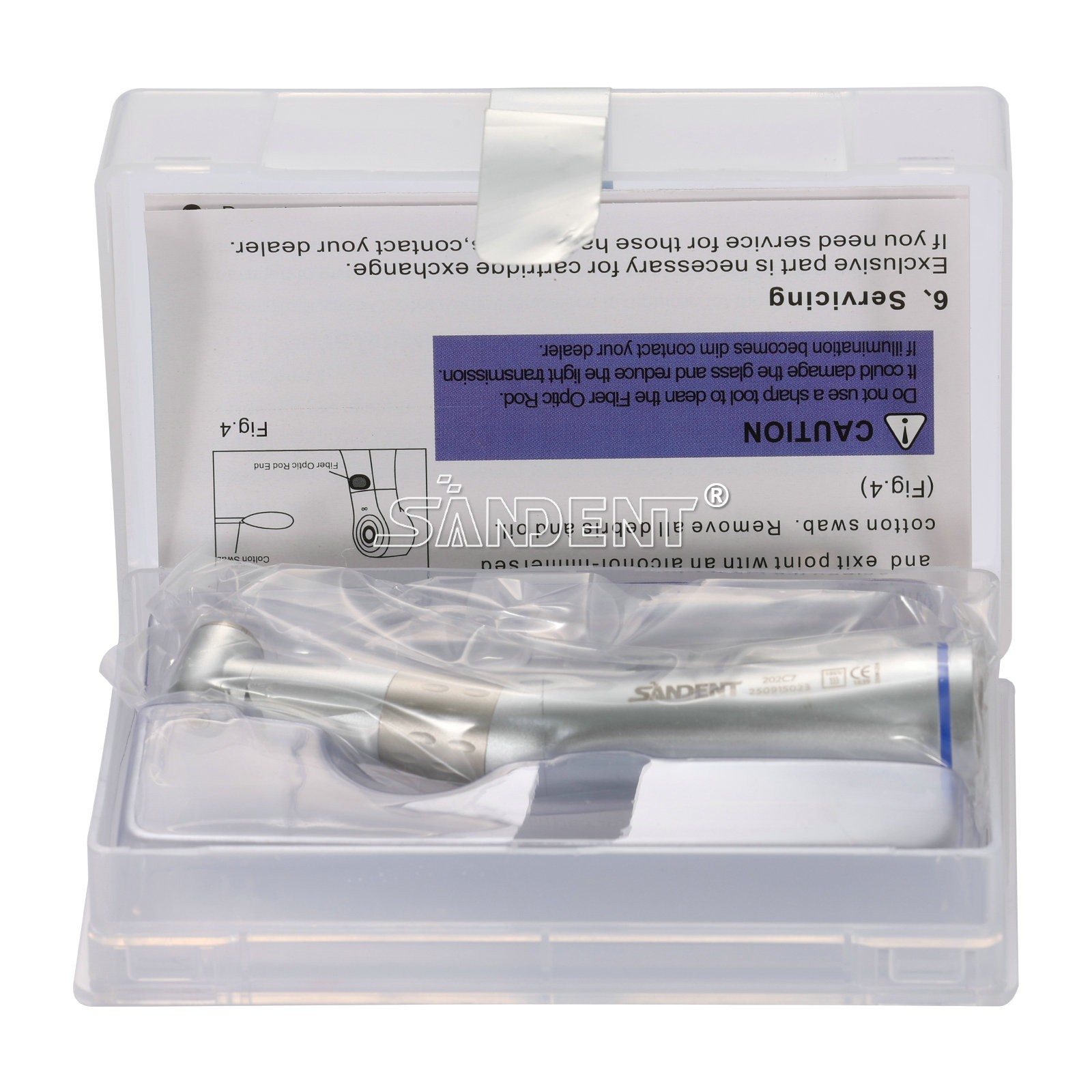 SANDENT Dental 1:1 LED Contra Angle Handpiece E-generator Push button Inner dt