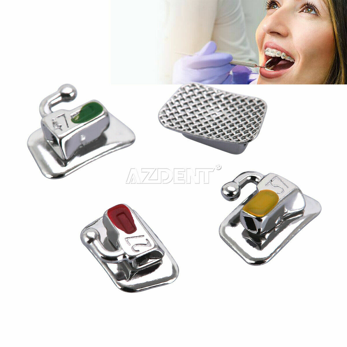 AZDENT Dental Ortho Buccal Tube 1st/2nd Molar Roth/MBT 018/022 Non-Conv Bondable