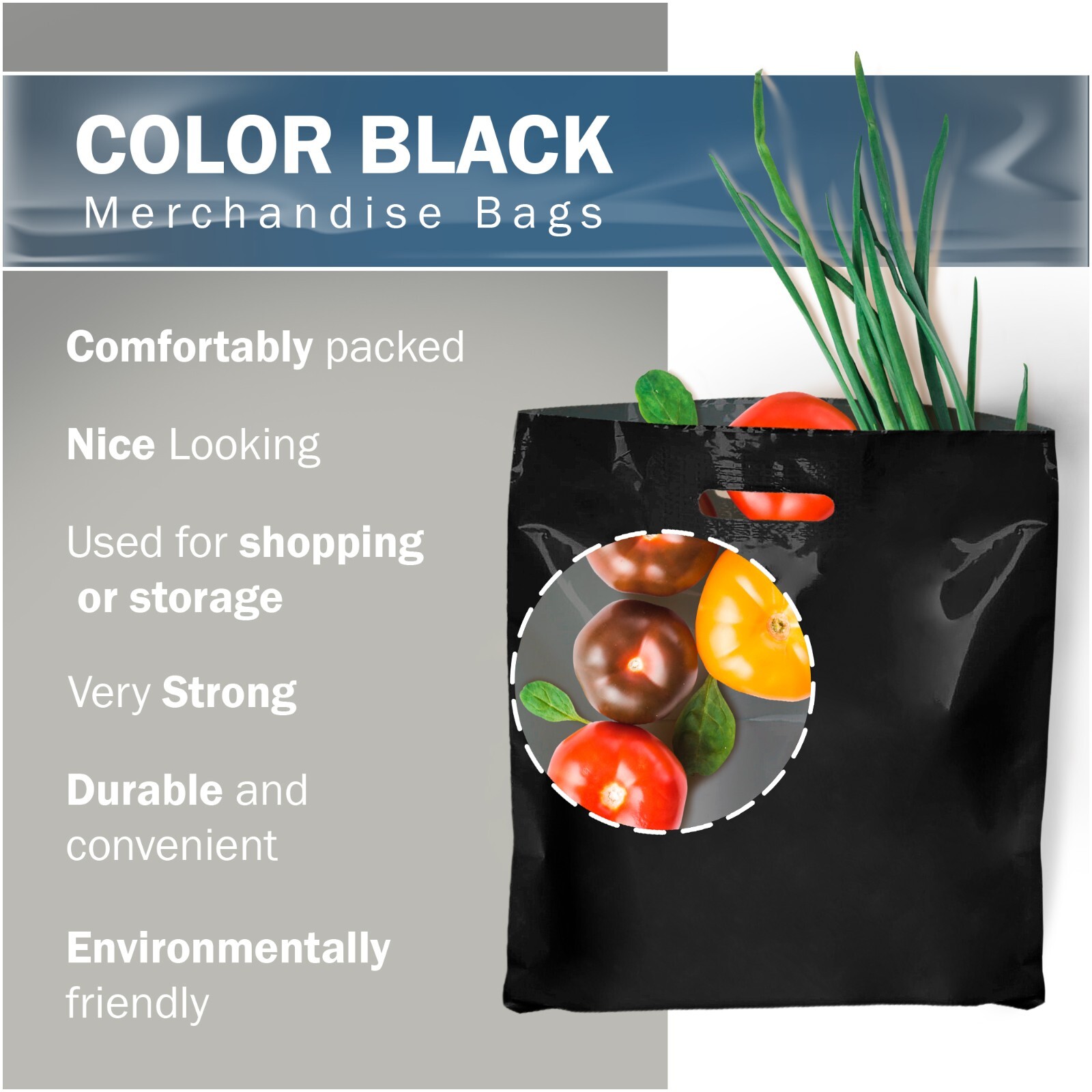 100 Pack 22″ x 22″ with 2 mil Thick Extra Large Black Merchandise Plastic Bags