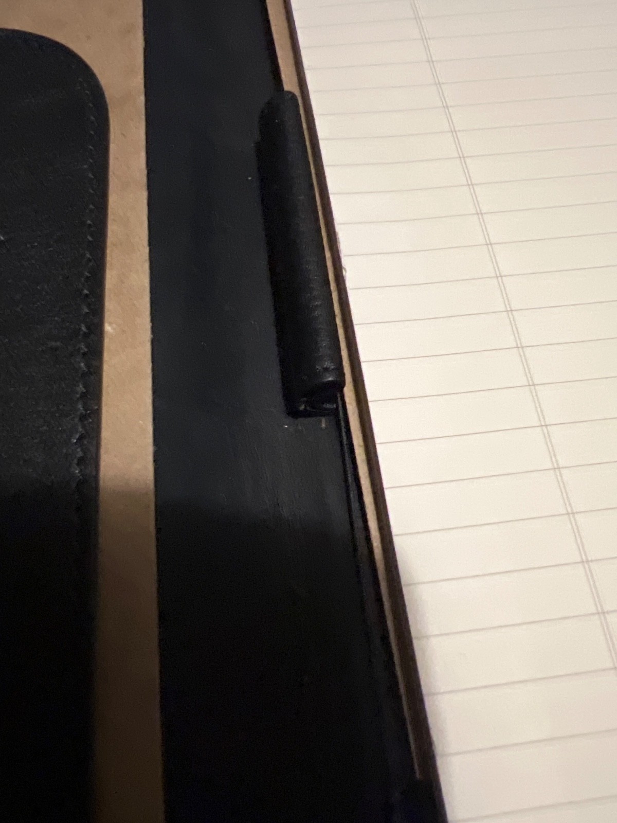 Shinola Lux Leather (Black) Notebook/Portfolio, Magnetic Closure, Pen Loop