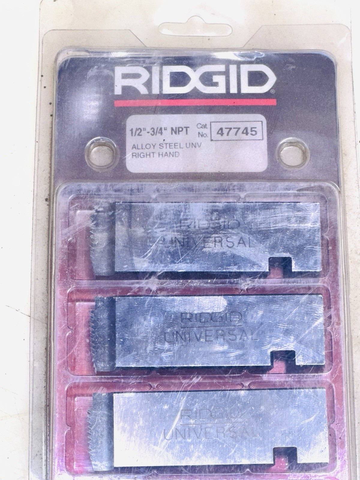 RIDGID 47745 1/2″ to 3/4″ – 14 NPT Universal Dies Alloy RH #1