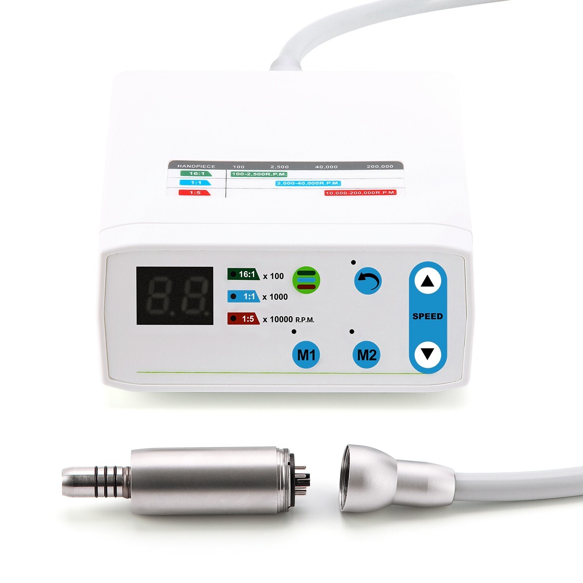 AZDENT Dental Brushless Electric LED Micro Motor Internal Spray 3.4Ncm E-type US