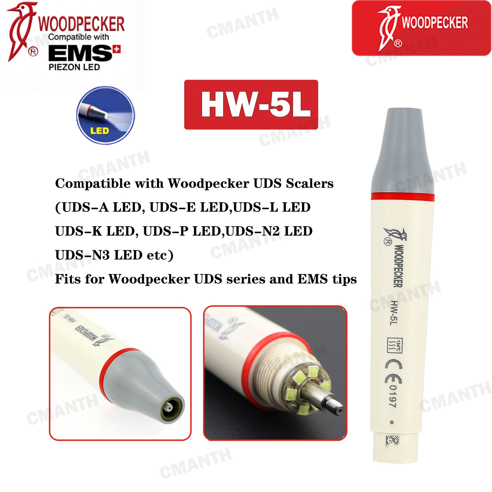 Woodpecker DTE Dental Ultrasonic Scaler Handpiece Detachable Cable Tube EMS NSK