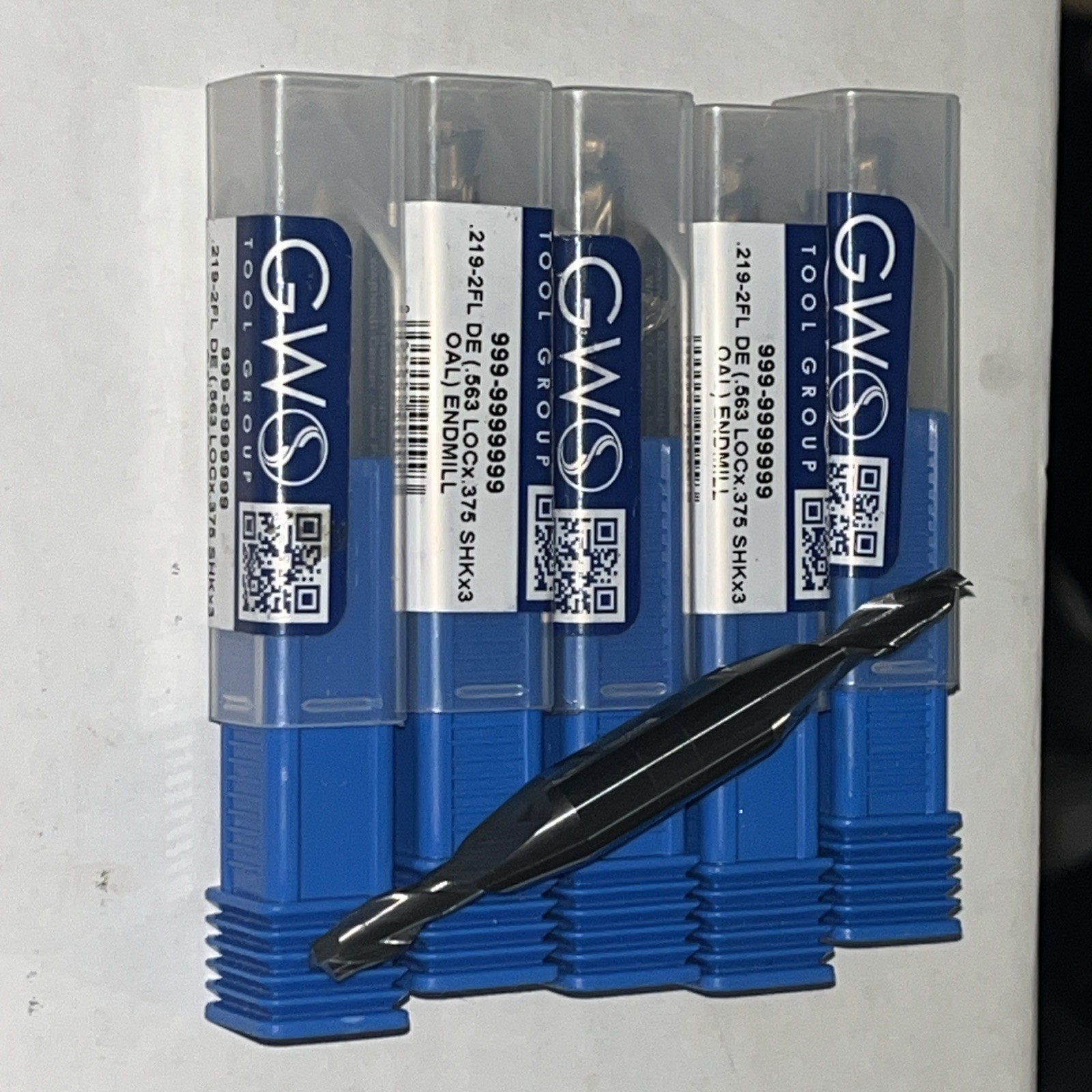 3pc Lot, GWS 7/32” 2 Flute DoubleEnd .563 Loc. x .375 SHK x 3” OAL EndMill