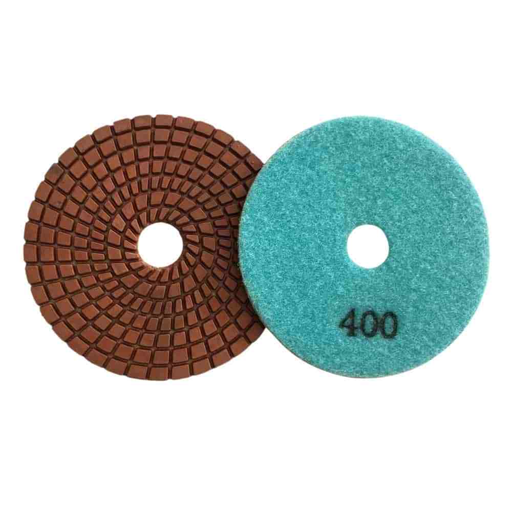 4″ Wet Polishing Pad Sets – #50 100 200 400 800 Grit w Rubber Backer