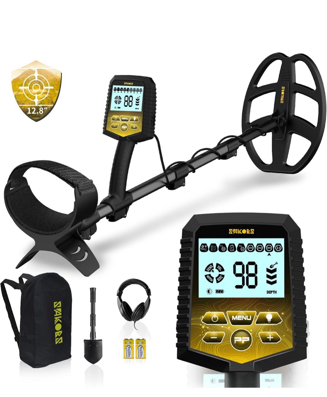 LCD Waterproof Metal Detector Professional Rechargeable Gold Detector Foldable