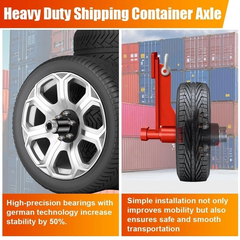 Shipping Container Wheel 6×5.5 Lug Kit Heavy Duty Shipping Container Axle 2 Pack