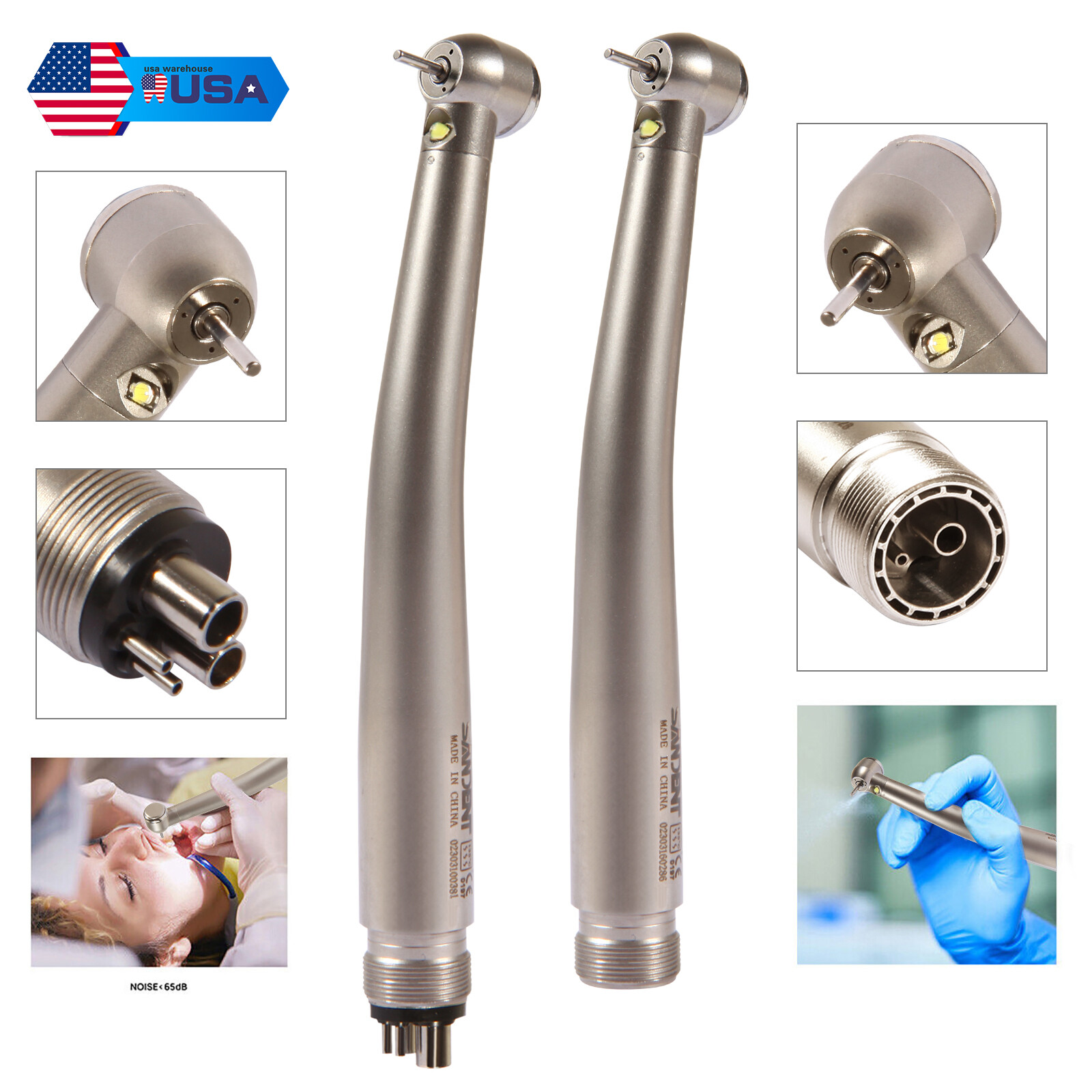 Turbina LED 2/4 orificios con pieza mano de alta velocidad dental NSK Style