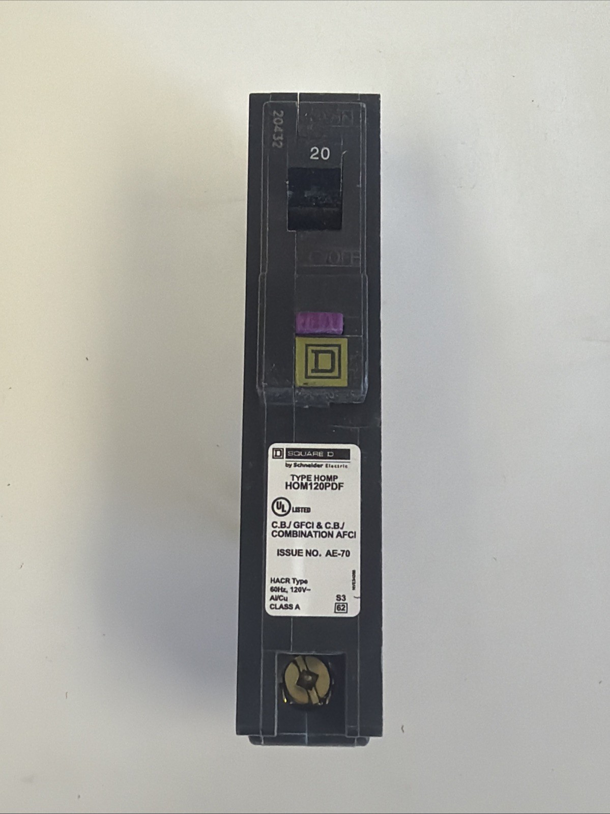 (10) Square D HOM120PDF 120V 20A 1P (10) Circuit Breakers *US SELLER* NEW IN BOX