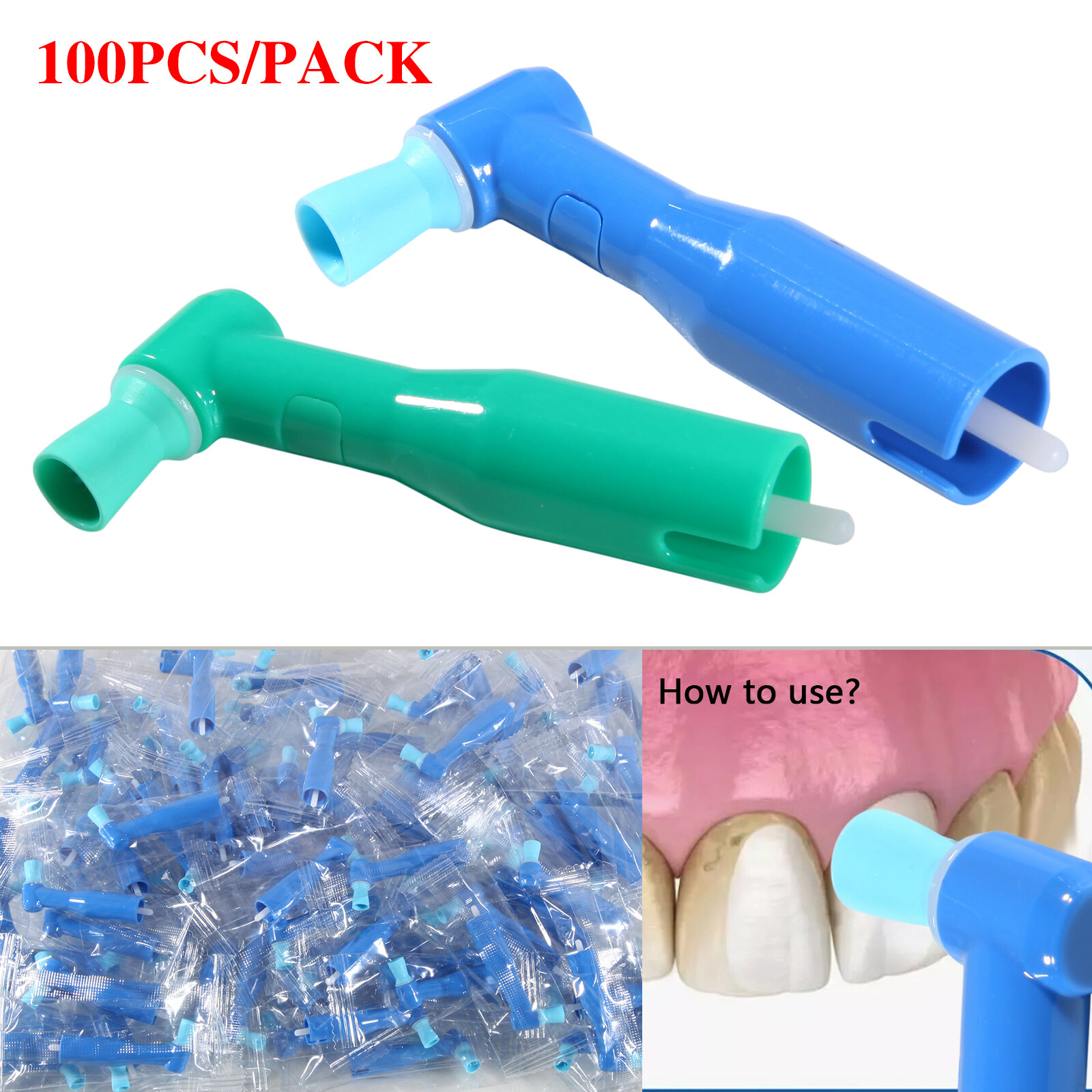 100-1000 pcs Dental Disposable Prophy Angles Soft & Firm Cup 105° -Latex Free
