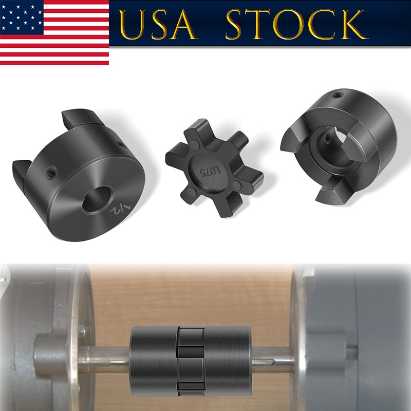 1/2″ to 3/4″ L075 Flexible L-Jaw Coupling Coupler Set Rubber For Log Splitter