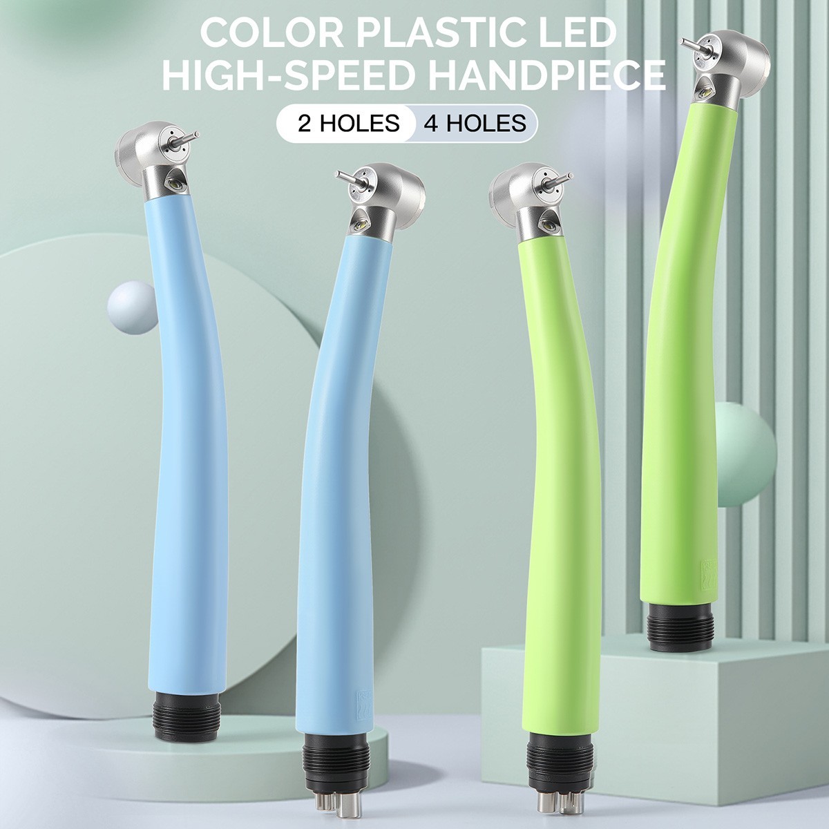 USA Dental LED E-generator High Speed Handpiece 3 Way Spray Push Button 2/4Holes