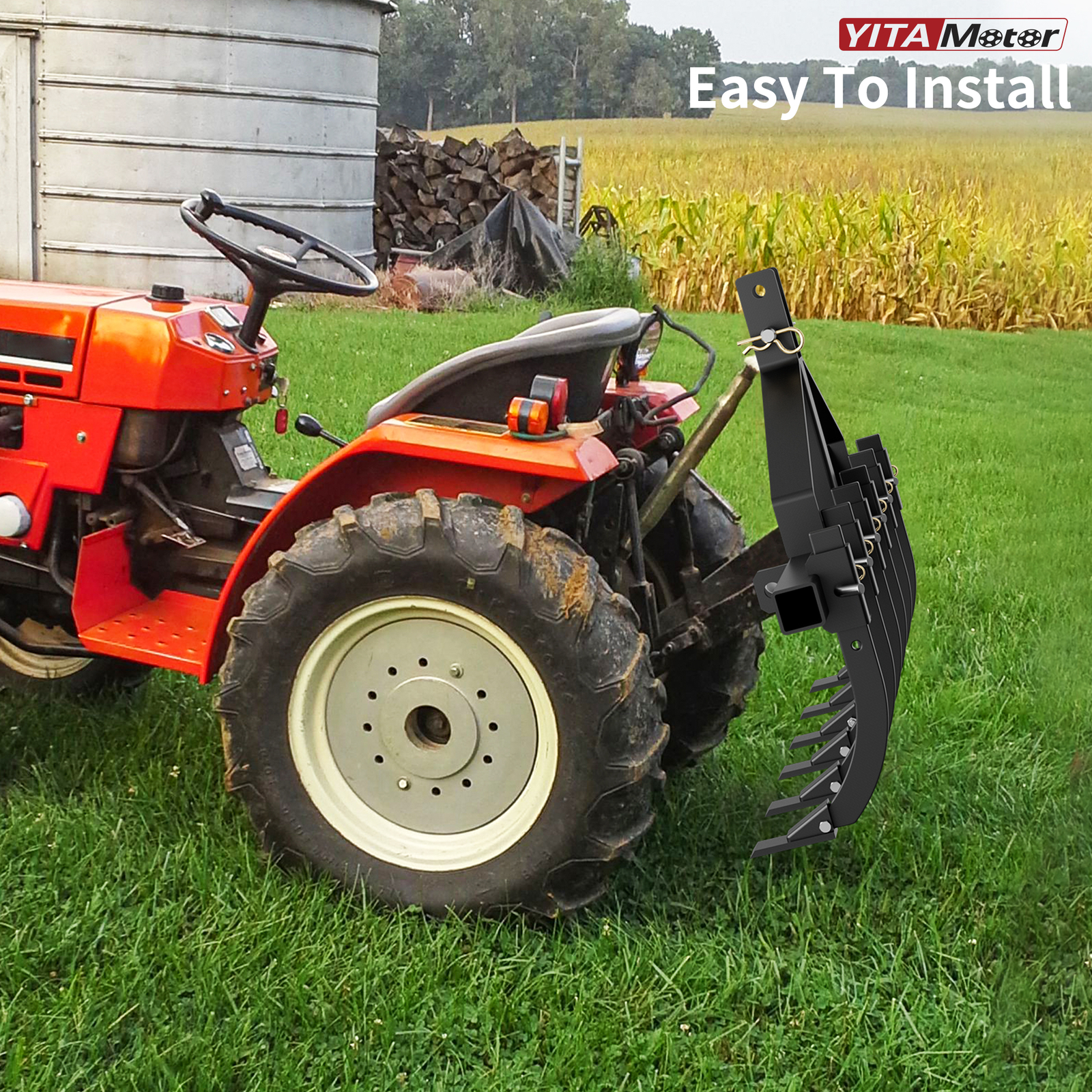 Detachable Scarifier Cultivator W/ 6 Shank & Mount Brackets for CAT-0 & Cat 1