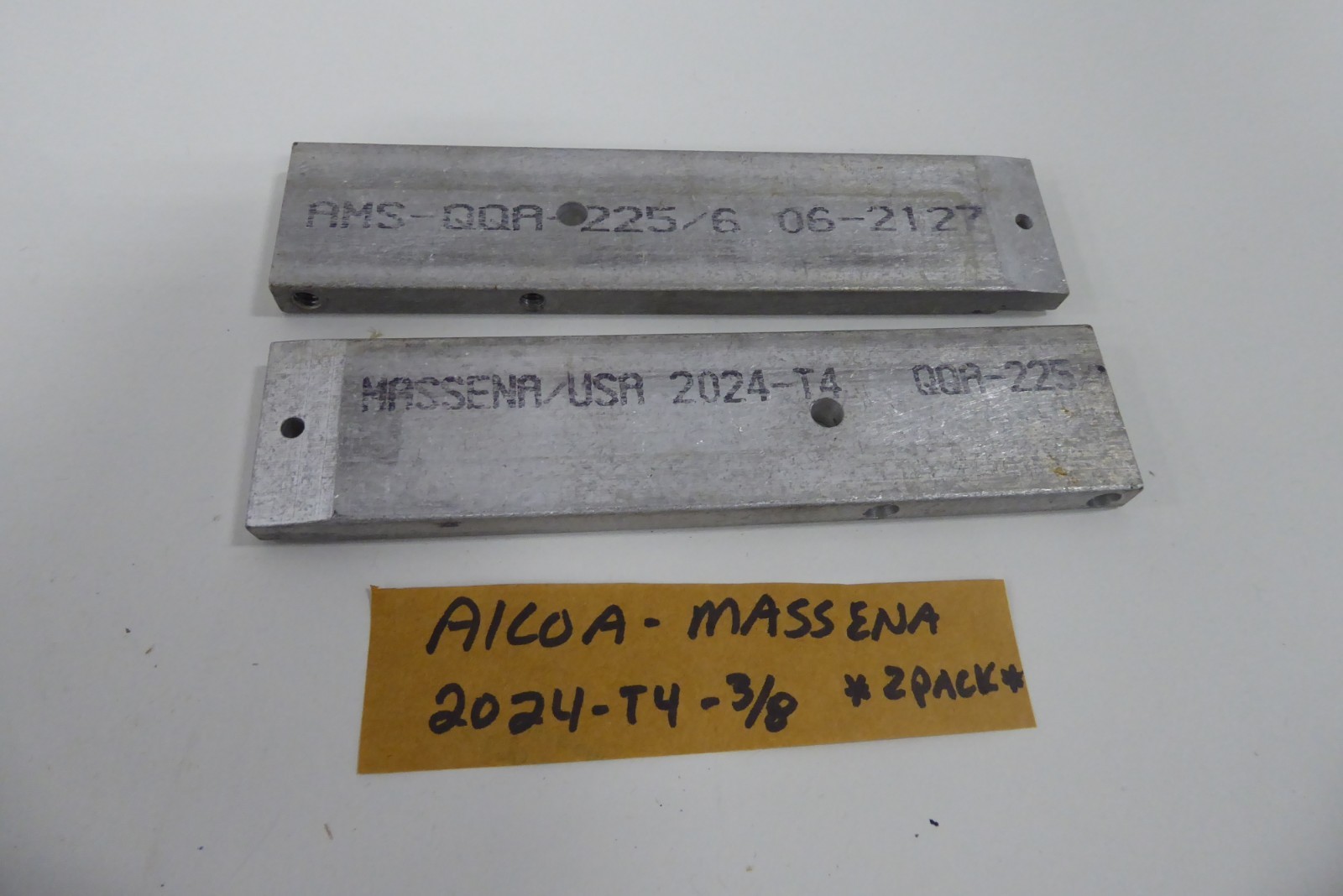 Alcoa Messena 2024-T4-3/8 Aluminum Bracket (Pack of 2) 6-1/2″ x 1-1/2″ x 3/8″