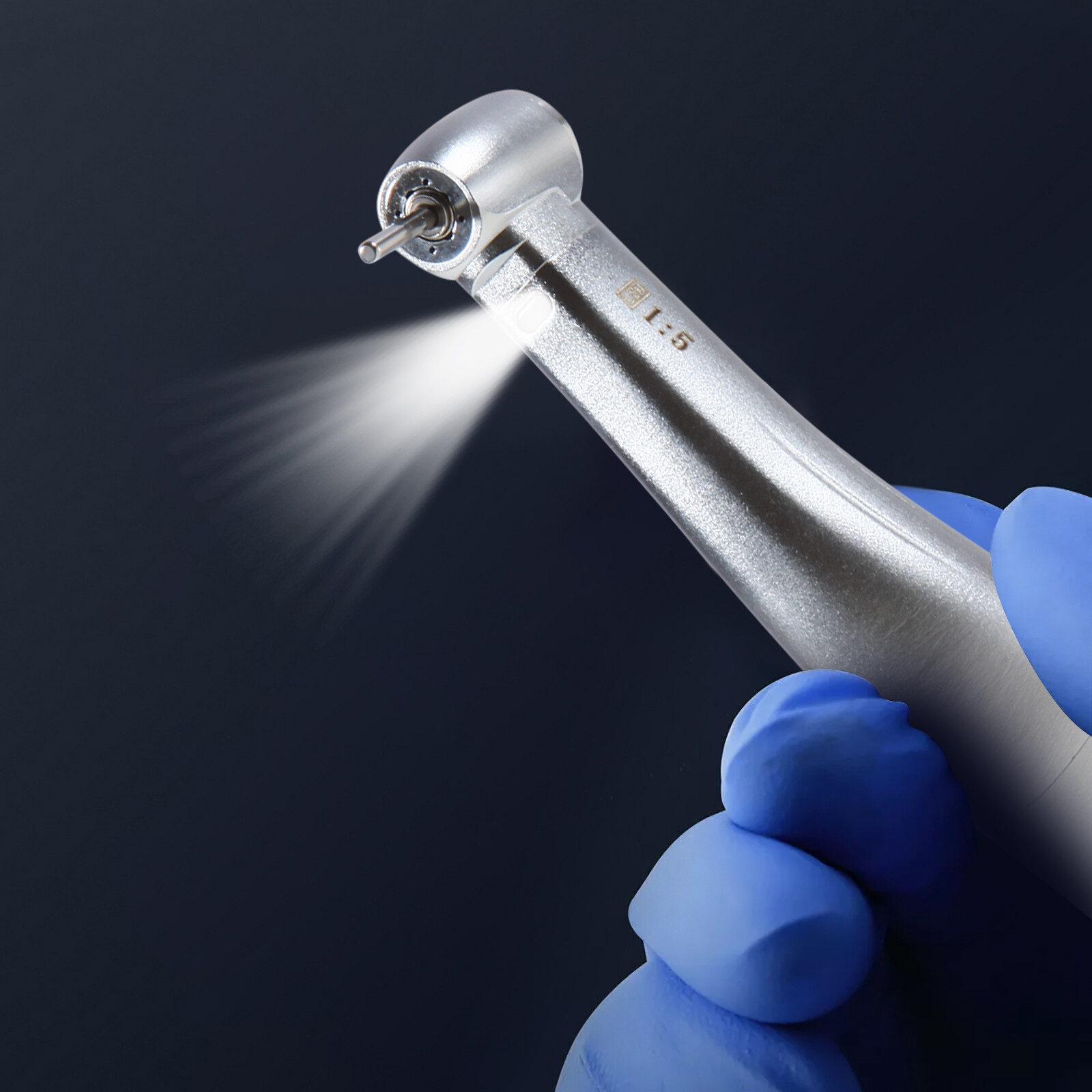 Dental LED 1:5 increasing fiber optic Handpiece Contra Angle slow speed