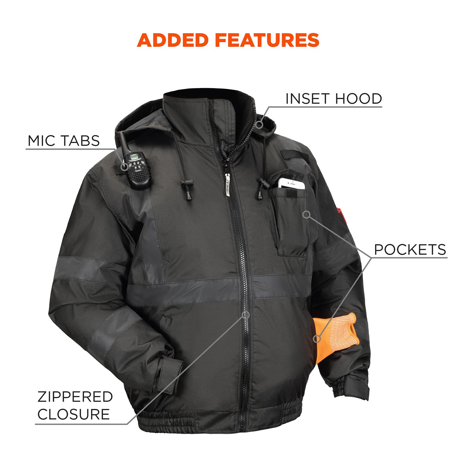 unisex adult Non-certified Hi-vis – Non Certified Hi Vis Bomber Jacket Quilte…