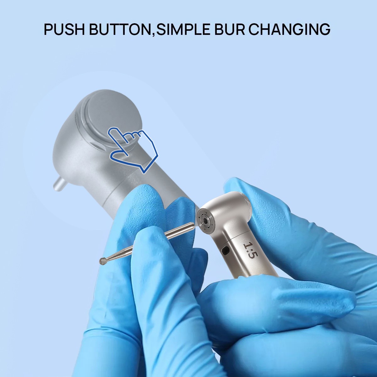 abdent Electric LED 1:5 Increasing Fiber Optic Contra Angle High Speed Handpiece