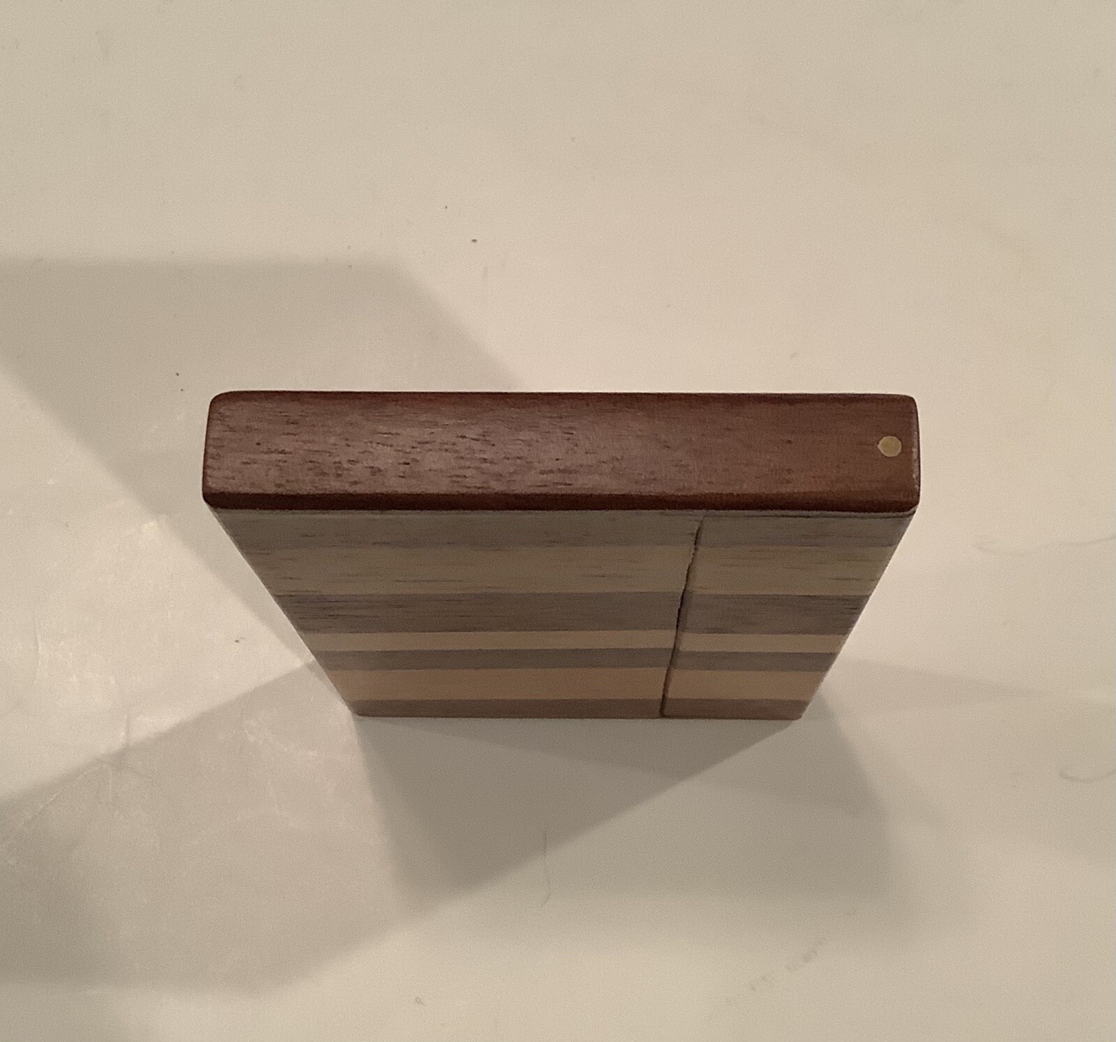 MIXED WOOD BUSINESS CARD HOLDER THAT SAYS ALOHA