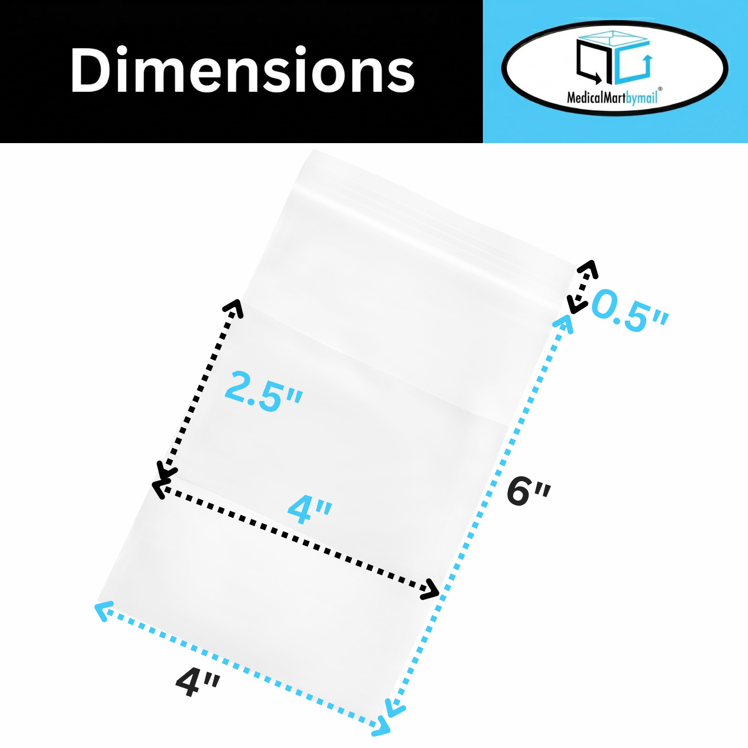 2000 Zip Seal Bags 4 x 6 White Block 2 Mil Poly 4″x6″ Writable Resealable Clear